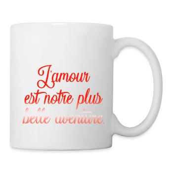 VALENTINES DAY HEART LOVE LOVE ROSE w - Mug - white - Right