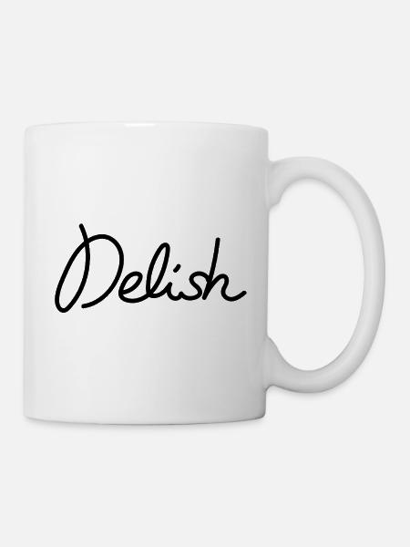 Delish – Stilvolles Foodie-Statement - Tasse - Weiß
