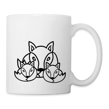 3 Füchse Freunde Familie Drei Kinder Crew Team Süß - Tasse - Weiß - Rechts