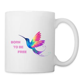 Né pour être libre, LGBTQ+, Arc-en-ciel, Liberté - Mug blanc - blanc - Droite