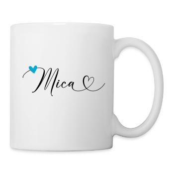 Mica nom Prénom Calligraphie coeur - Mug blanc - blanc - Droite