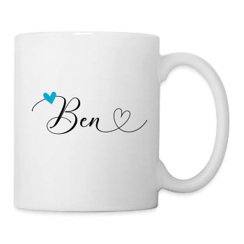 Ben Nom Prénom Calligraphie Coeur - Mug blanc - blanc - Droite