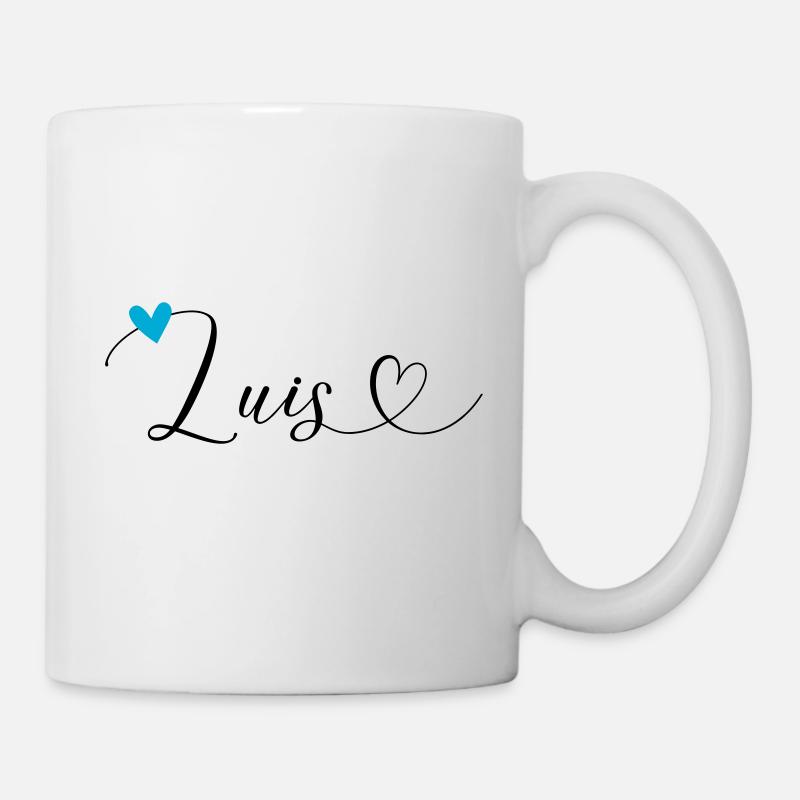 Luis Name Vorname Kalligrafieherz - Tasse - Weiß
