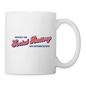 Battery level: Social empty – autoshutdown activated - Mug - white - Right