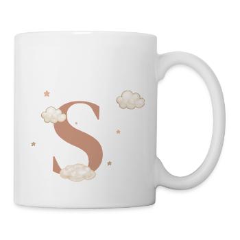 Letter s clouds stars - Mug - white - Right