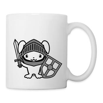 Lapin Chevalier Épée Bouclier Armure Casque Château Héros - Mug blanc - blanc - Droite