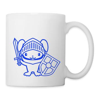 Lapin Chevalier Épée Bouclier Armure Casque Château Héros - Mug blanc - blanc - Droite