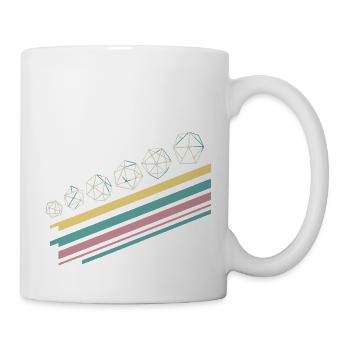 Retro Minimalist Polyhedral Dice Set Tabletop RPG - Mug - white - Right