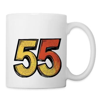 55 Zahl Bunt - Tasse - Weiß - Rechts