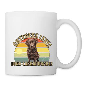 Luna brown labrador cute level labradorable - Mug - white - Right