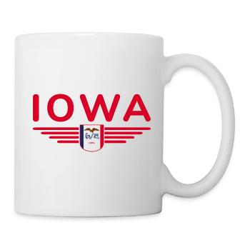 Iowa Fan T-Shirt – Dein Bundesstaat! - Tasse - Weiß - Rechts