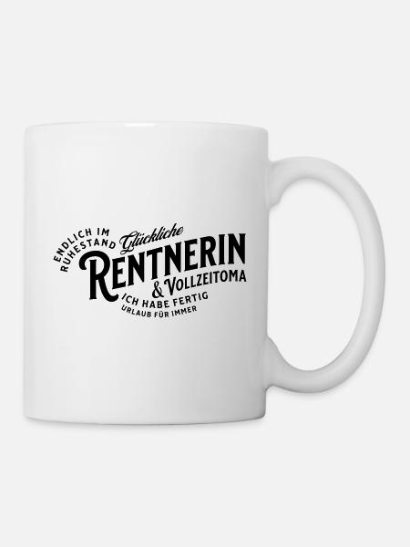 Glückliche Rentnerin & Vollzeitoma - Tasse - Weiß