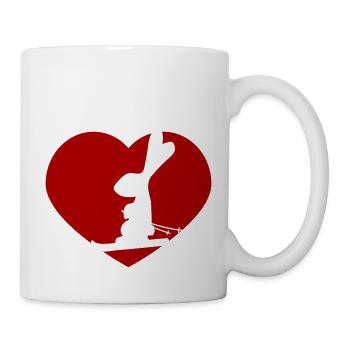 Hase Herz Skihase Skifahren Winter Ski Schnee Cool - Tasse - Weiß - Rechts