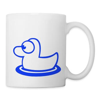 Badeente Quietscheente Wasser Vogel süß niedlich - Tasse - Weiß - Rechts