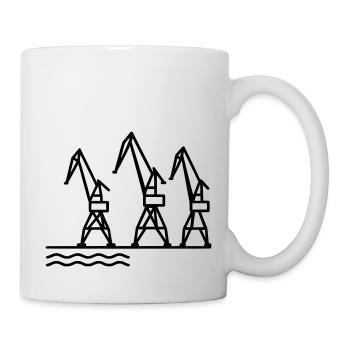 Architecture minimaliste de grue Szczecin - Mug blanc - blanc - Droite
