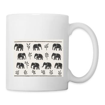 Elephants Yoruba(avec fond blanc) - Mug blanc - blanc - Droite