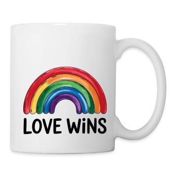 Love Graphic Love gewinnt Rainbow - Tasse - Weiß - Rechts