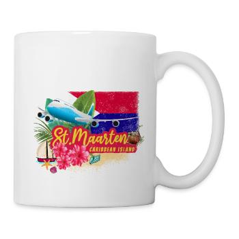 St. Maarten Retro Caribbean Vintage Island Souvenir - Mug - white - Right