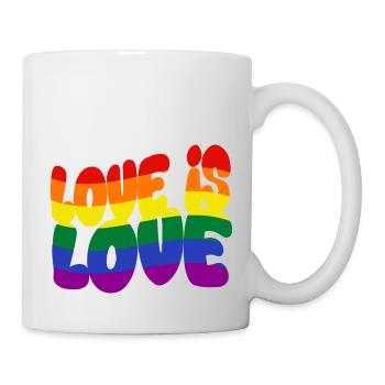 Love is Love – Stolz. Sichtbar. Selbstverständlich - Tasse - Weiß - Rechts