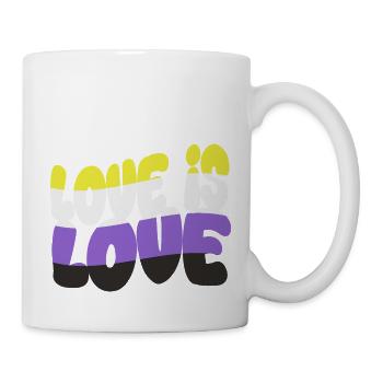 Love is Love – Nonbinary & Proud - Tasse - Weiß - Rechts