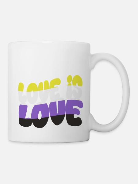 Love is Love – Nonbinary & Proud - Tasse - Weiß