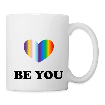 Sei du LGBT Inclusive Rainbow Heart Pride Monat - Tasse - Weiß - Rechts