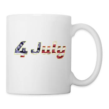 4 July Flaggen-Schrift Design - Tasse - Weiß - Rechts