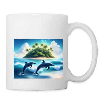 Tanz der Delfine – Tropische Inselträume - Tasse - Weiß - Rechts