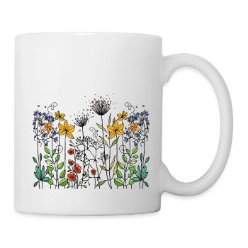 Blumen - Tasse - Weiß - Rechts