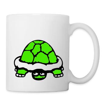 tortue cachée timide sourire drôle - Mug blanc - blanc - Droite