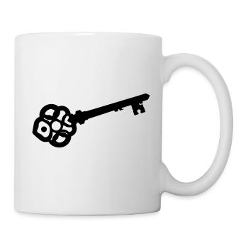 Ornate Skeleton Key Silhouette - Mug - white - Right
