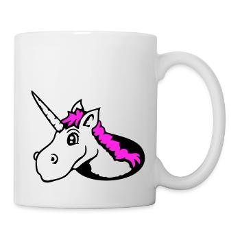 Unicorn Floor Hole Funny Smile Comic Cartoon - Mug - white - Right