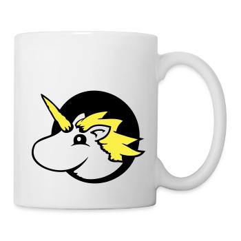 Licorne trou page drôle mignon dessin animé - Mug blanc - blanc - Droite