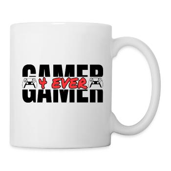 Gamer 4 Ever – Videospiel Leidenschaft T-Shirt - Tasse - Weiß - Rechts