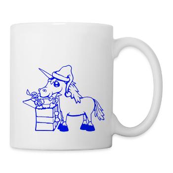 Licorne Noël Père Noël Cadeaux Chapeau - Mug blanc - blanc - Droite