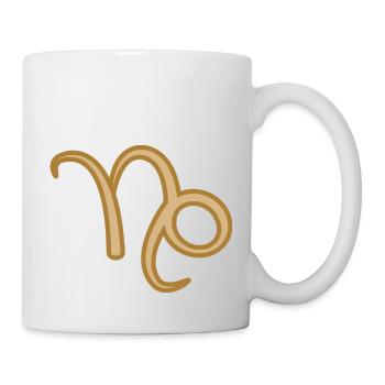 Capricorn Zodiac Symbol Two Tone Golden - Mug - white - Right