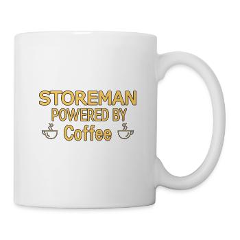 Storeman Powered By Coffee - Tasse - Weiß - Rechts