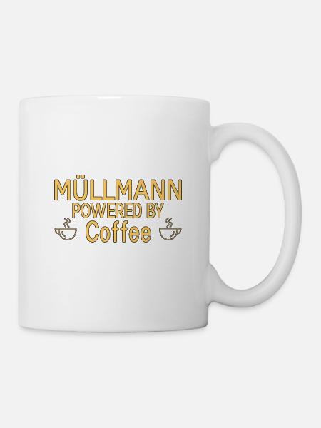 Müllmann Powered By Coffee - Tasse - Weiß