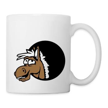Horse Laughing Funny Hole Funny Grimace Cartoon - Mug - white - Right