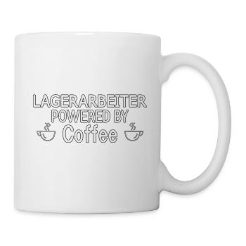 Lagerarbeiter Powered By Coffee - Tasse - Weiß - Rechts