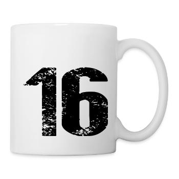 16 Zahl Trikot - Tasse - Weiß - Rechts