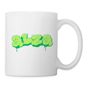 Bright Green Graffiti Style Design - Mug - white - Right