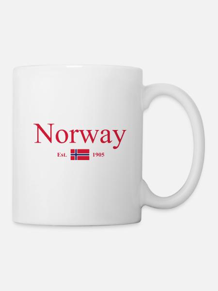 Norway - Norge - Norwegen - Flagge - Skandinavien - Tasse - Weiß