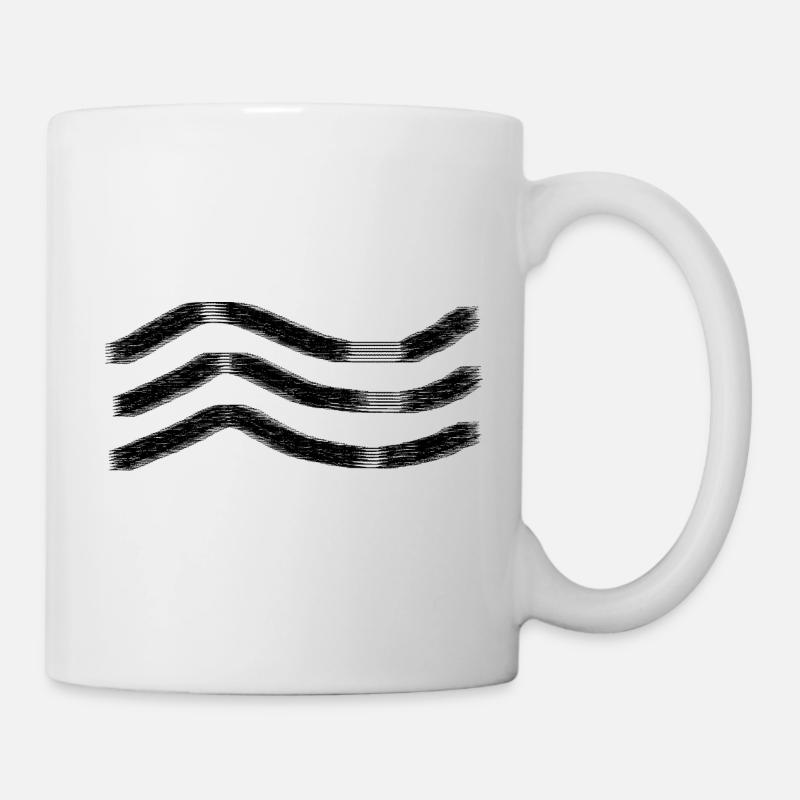 Black and white wavy line - Mug - white