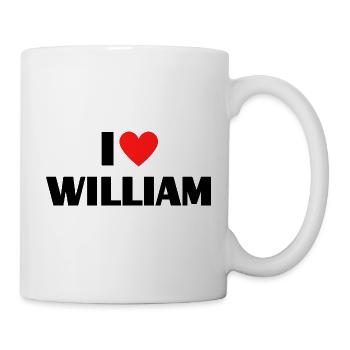 I love William Rotes Herz Liebe Fan Geschenk - Tasse - Weiß - Rechts