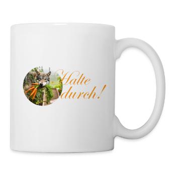 persévérant créativement son chien avec une carotte dans la gueule - Mug blanc - blanc - Droite