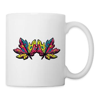 Blatt Herbstlich Ahorn Laub - Tasse - Weiß - Rechts
