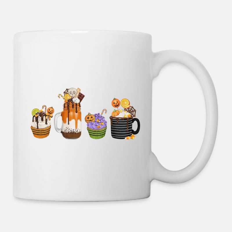 🎃 Süße Halloween Versuchung – Cupcakes & Drinks  - Tasse - Weiß