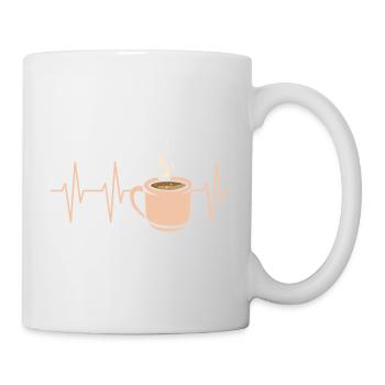 Kaffee Puls Herzschlag Tasse Design - Tasse - Weiß - Rechts