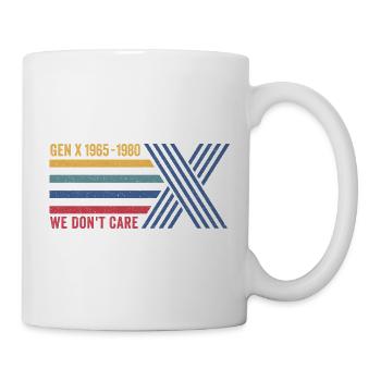 Retro 80er Jahre Gen X Uns ist das egal - Tasse - Weiß - Rechts